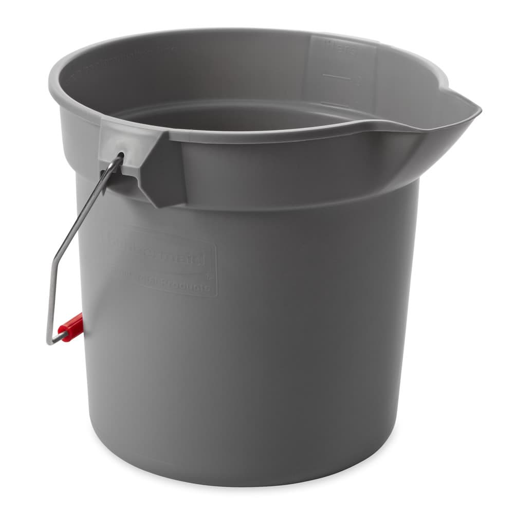 Rubbermaid FG296300GRAY 10 qt Round BRUTE Bucket - Gray