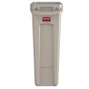 Rubbermaid FG354060BEIG 23 gal Rectangle Slim Trash Can, 22"L x 11"W x 30"H, Beige thumbnail 2