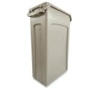Rubbermaid FG354060BEIG 23 gal Rectangle Slim Trash Can, 22"L x 11"W x 30"H, Beige thumbnail 3