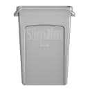 Rubbermaid FG354060GRAY 23 gal Rectangle Slim Trash Can, 22"L x 11"W x 30"H, Gray thumbnail 3
