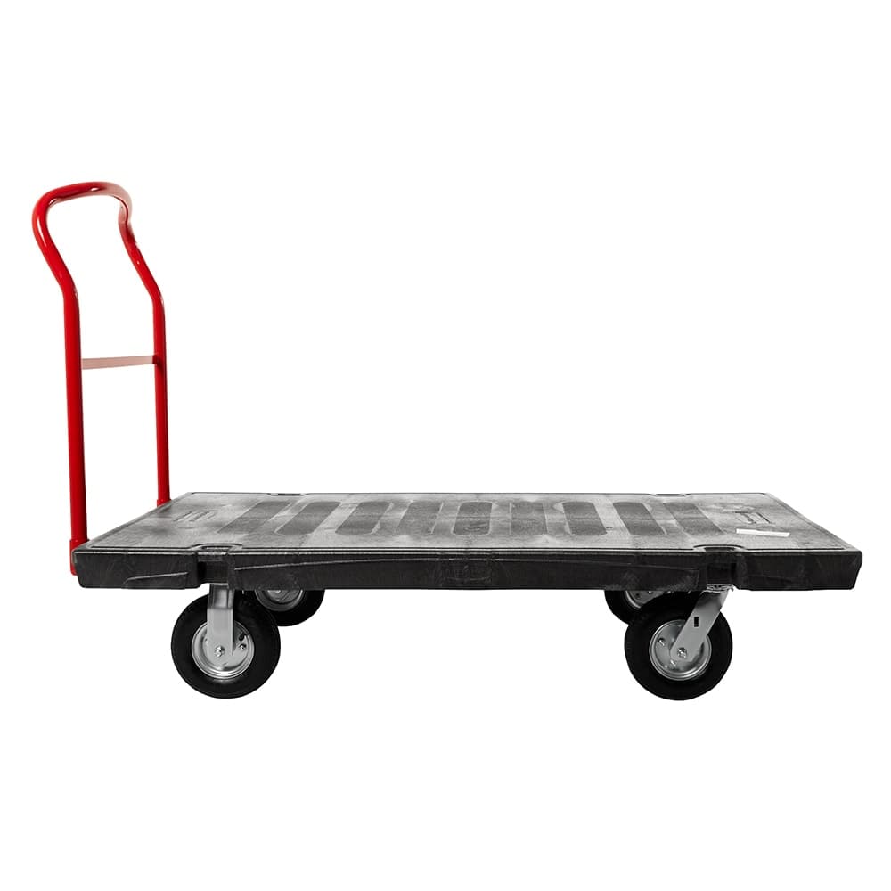 Rubbermaid FG447100BLA 2500 lb Platform Truck w/ Tie Downs, 62"L x 31 7/10" W