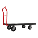Rubbermaid FG447100BLA 2500 lb Platform Truck w/ Tie Downs, 62"L x 31 7/10" W thumbnail 2