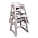 Rubbermaid FG780508PLAT 29 3/4" Stackable Plastic High Chair w/ Waist Strap & Casters, Platinum thumbnail 2