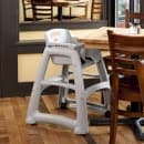Rubbermaid FG780508PLAT 29 3/4" Stackable Plastic High Chair w/ Waist Strap & Casters, Platinum thumbnail 4