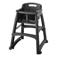 Rubbermaid FG780508PLAT 29 3/4" Stackable Plastic High Chair w/ Waist Strap & Casters, Platinum thumbnail 6