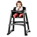 Rubbermaid FG781408BLA 29 3/4" Stackable Plastic High Chair w/ Waist Strap, Black thumbnail 3