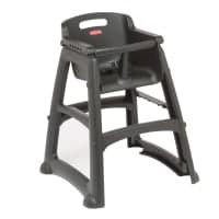 Rubbermaid FG781408PLAT 29 3/4" Stackable Plastic High Chair w/ Waist Strap, Platinum thumbnail 3