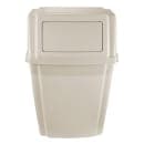 Rubbermaid FG782200BEIG 15 gal Rectangle Slim Trash Can, 19 1/2"L x 11 7/8"W x 32 5/8"H, Beige thumbnail 2