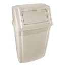 Rubbermaid FG782200BEIG 15 gal Rectangle Slim Trash Can, 19 1/2"L x 11 7/8"W x 32 5/8"H, Beige thumbnail 3