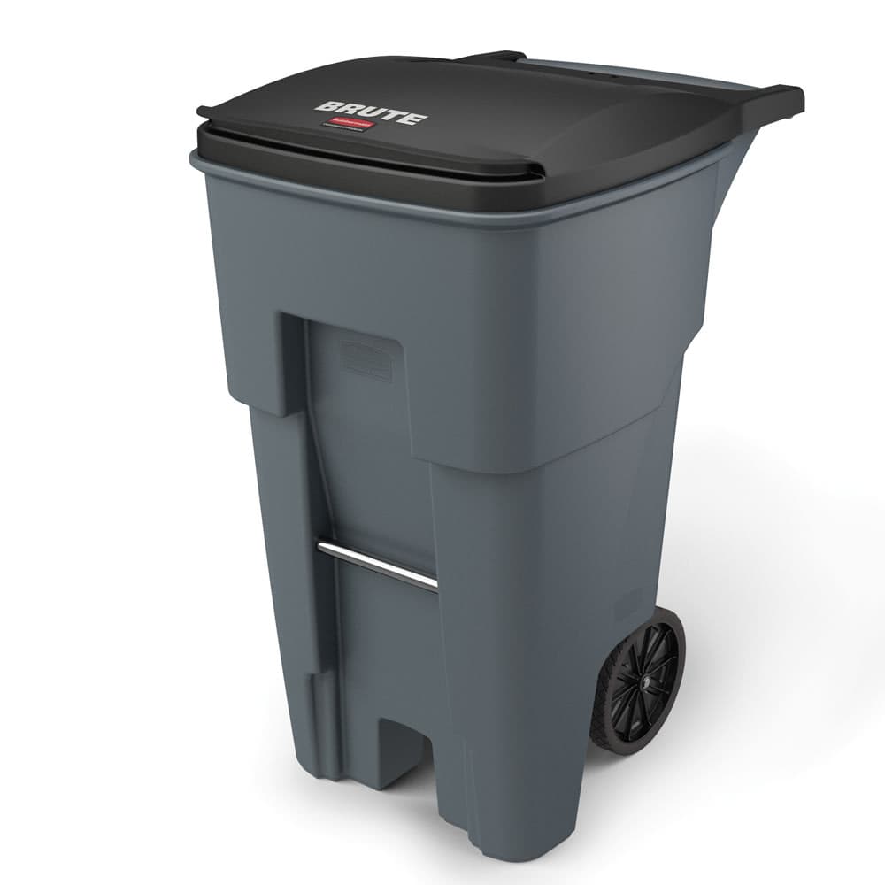 Rubbermaid FG9W2100GRAY 65 gal Utility Wheeled Trash Can - 41 4/5 H x 25 1/4 W x 32 3/10" L, Gray