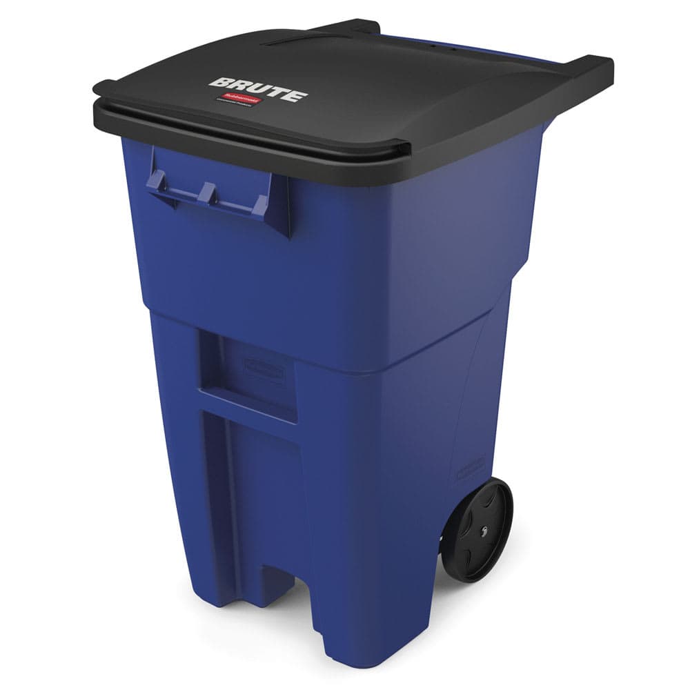 Rubbermaid FG9W2700BLUE 50 gal Utility Wheeled Trash Can - 36 1/2"H x 23 2/5"W x 28 1/2"L, Blue