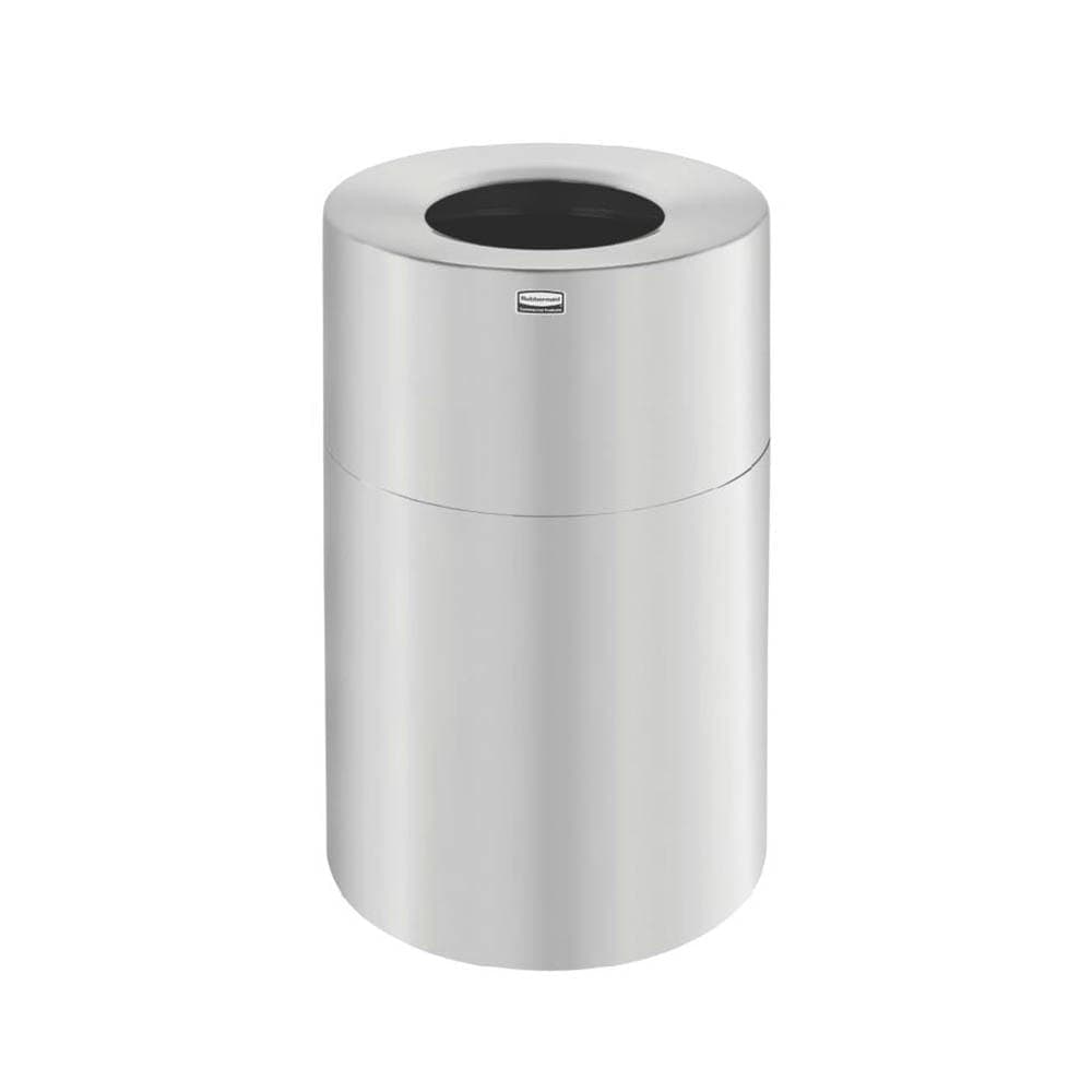 Rubbermaid FGAOT62SAPL 55 gal Indoor Decorative Trash Can - Metal, Satin Aluminum