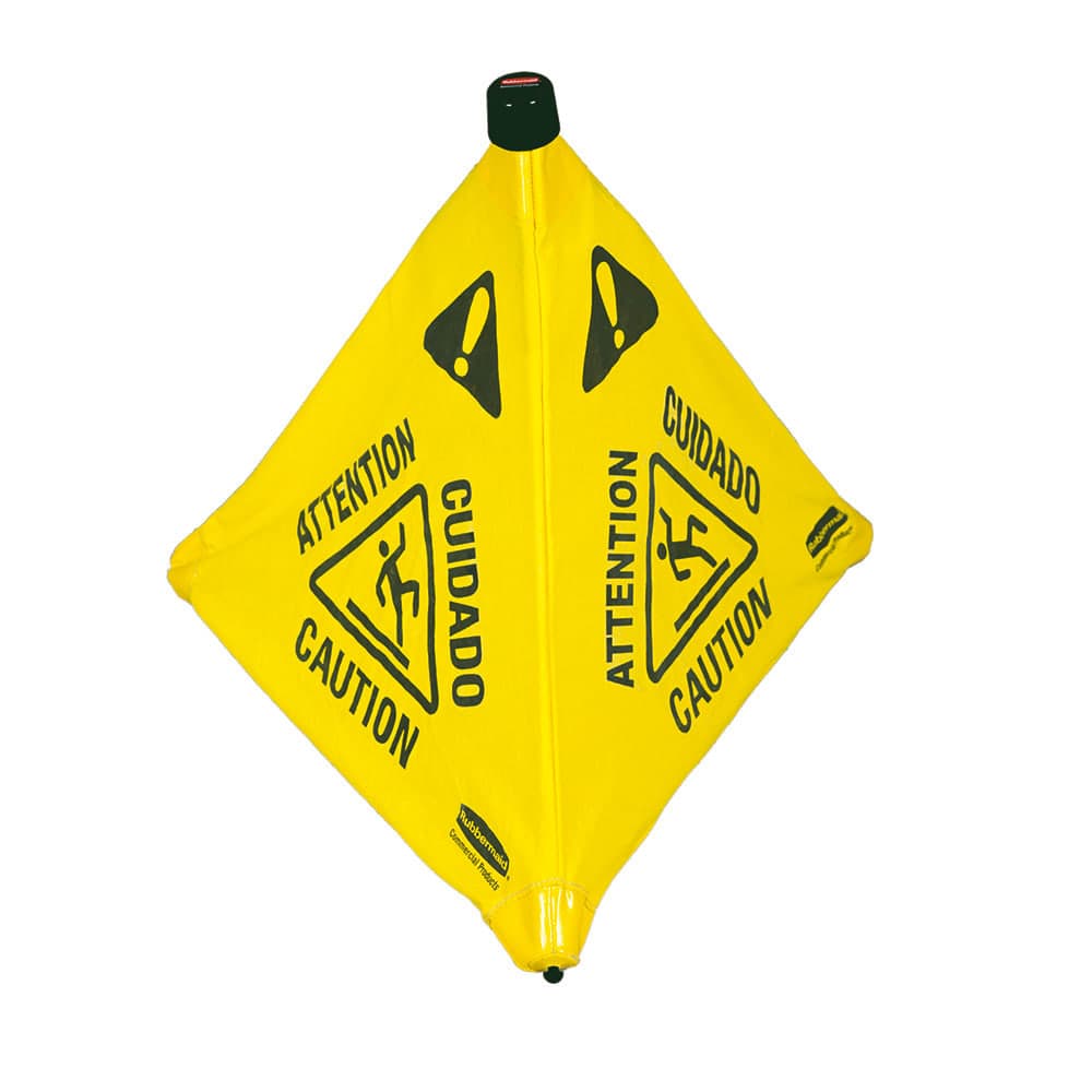 Rubbermaid FG9S0100 YEL 30" Wet Floor Safety Cone - Pop-Up, Yellow