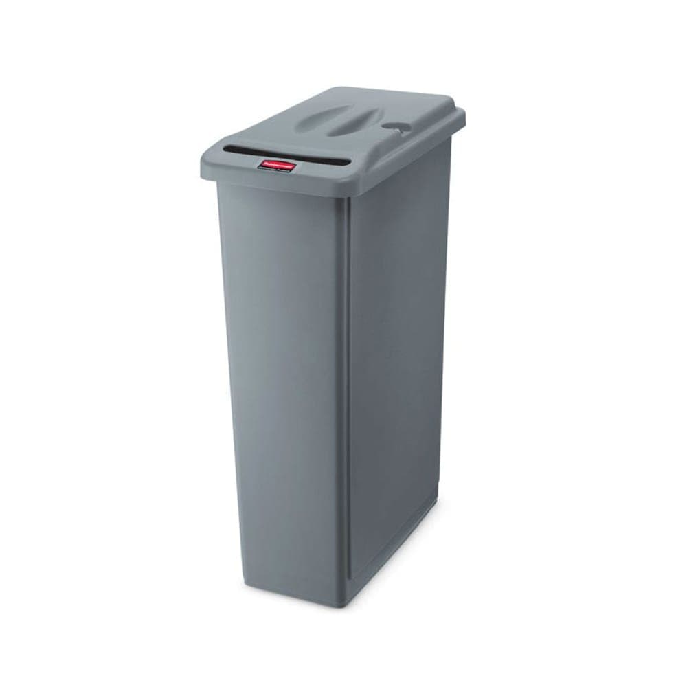 Rubbermaid FG9W1500LGRAY 23 gal Rectangle Slim Trash Can, 20"L x 11"W x 31"H, Gray