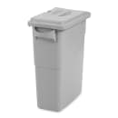 Rubbermaid FG9W2500LGRAY 15 7/8 gal Rectangle Slim Trash Can, 23 1/10" L x 11"W x 24 9/10"H, Gray thumbnail 5