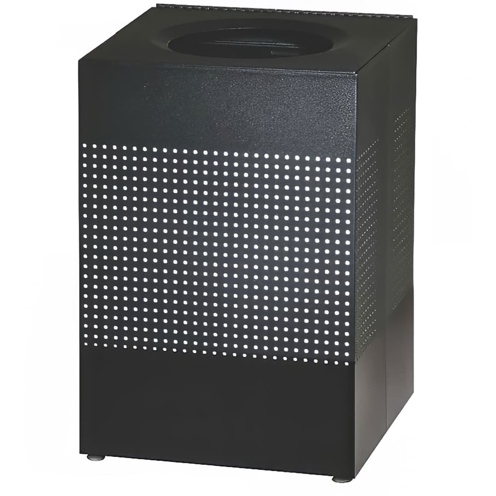 Rubbermaid FGSC22EPLTBK 40-gal Indoor Decorative Trash Can - Metal, Black