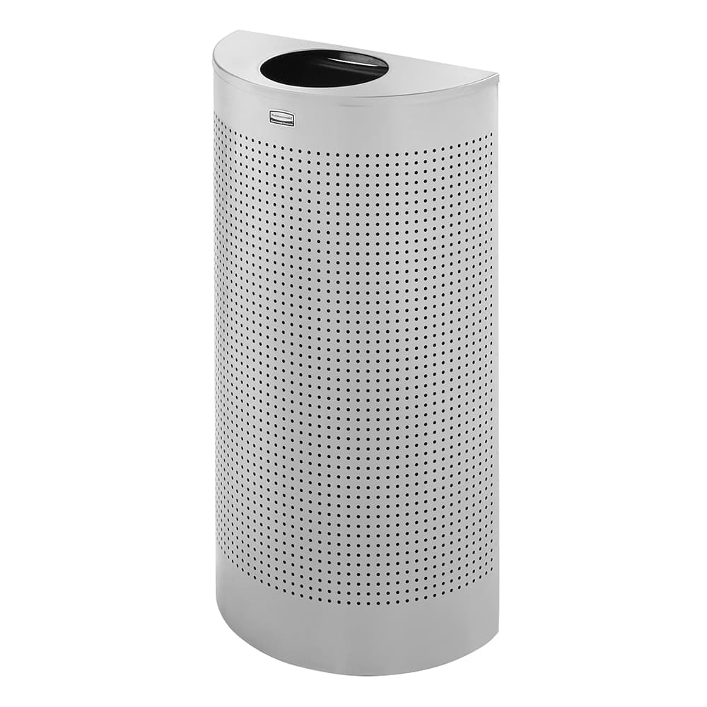 Rubbermaid FGSH12EPLSM 12 gal Indoor Decorative Trash Can - Metal, Silver