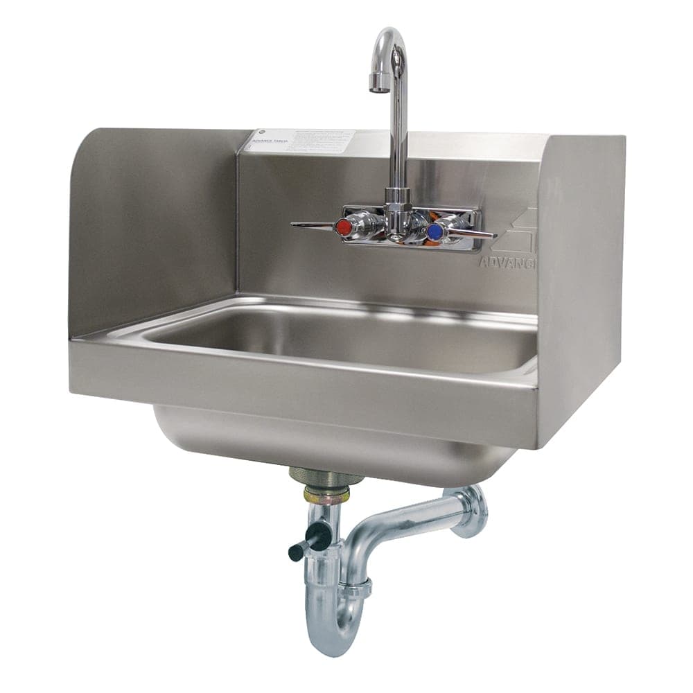 Advance Tabco 7-PS-40 Wall Mount Commercial Hand Sink w/ 14"L x 10"W x 5"D Bowl, Side Splashes