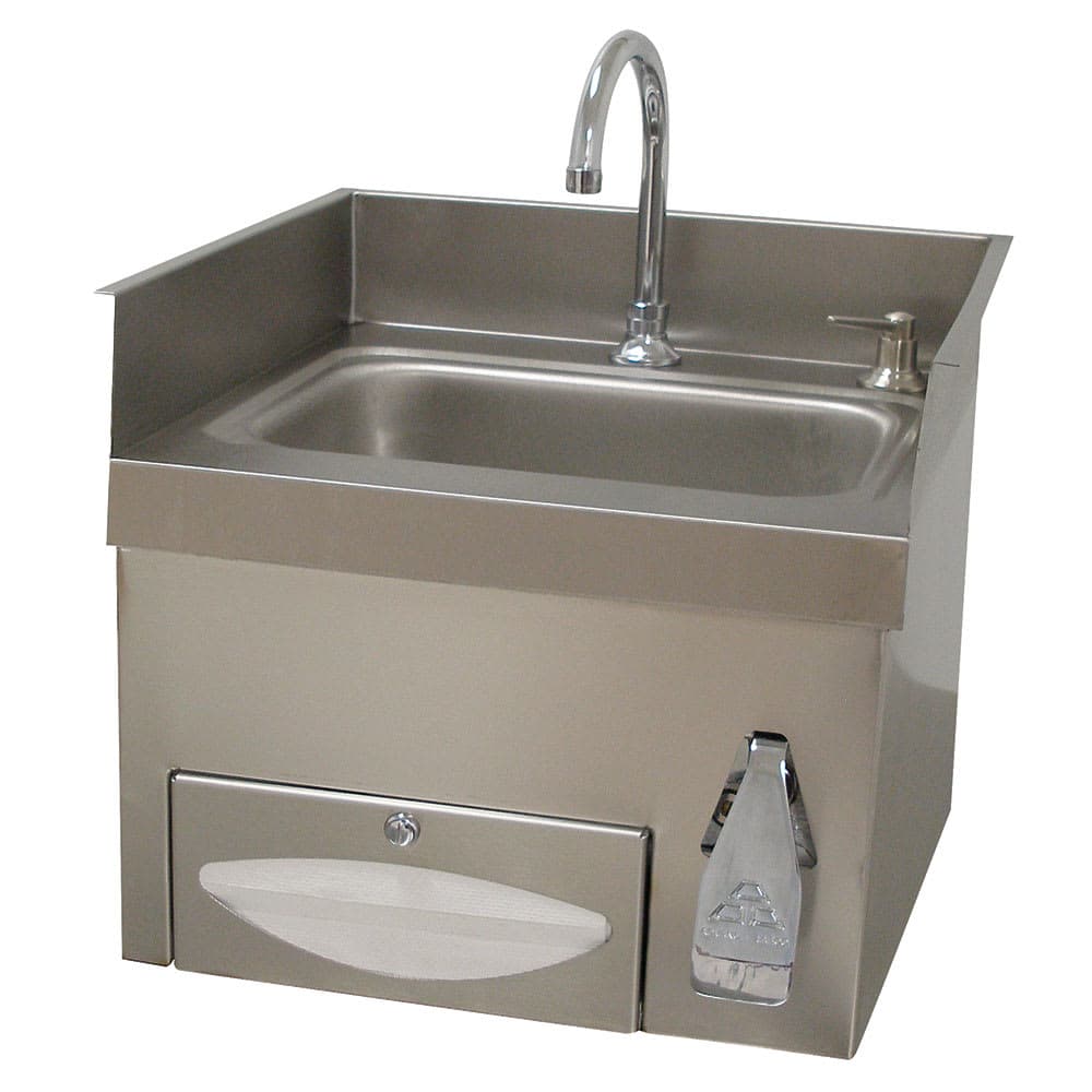 Advance Tabco 7-PS-43 Wall Mount Commercial Touchless Hand Sink w/ 14"L x 10"W x 5"D Bowl, Gooseneck Faucet
