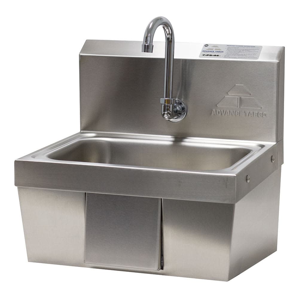 Advance Tabco 7-PS-44 Wall Mount Commercial Touchless Hand Sink w/ 14"L x 10"W x 5"D Bowl, Gooseneck Faucet