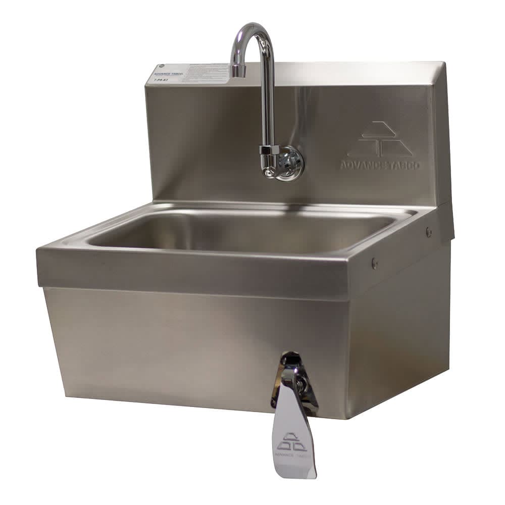 Advance Tabco 7-PS-62 Wall Mount Commercial Touchless Hand Sink w/ 14"L x 10"W x 5"D Bowl, Basket Drain