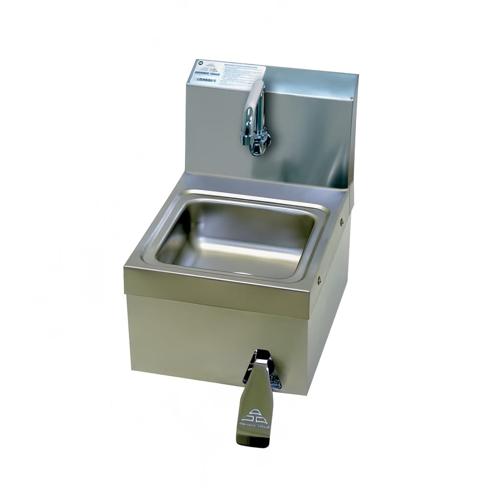 Advance Tabco 7-PS-63 Wall Mount Commercial Touchless Hand Sink w/ 9"L x 9"W x 5"D Bowl, Knee Valve