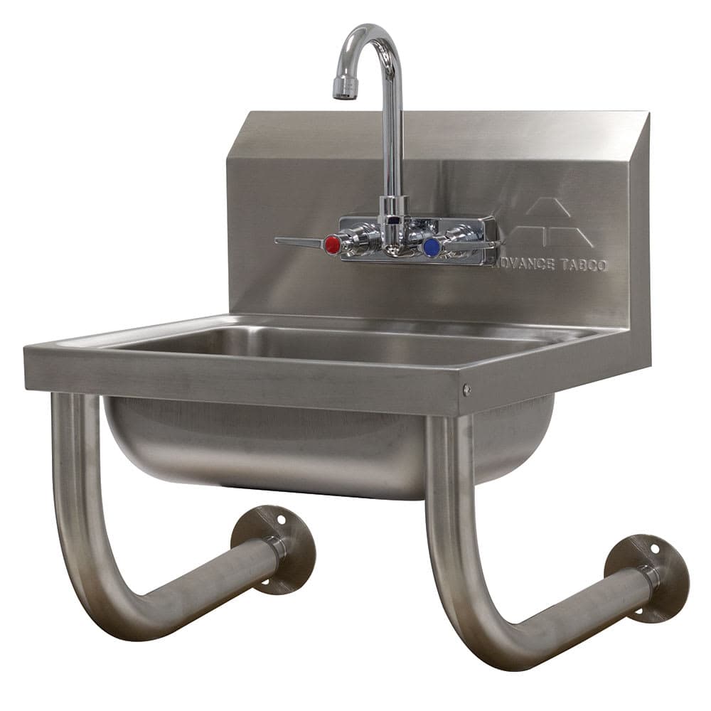 Advance Tabco 7-PS-64 Wall Mount Commercial Hand Sink w/ 14"L x 10"W x 5"D Bowl, Gooseneck Faucet