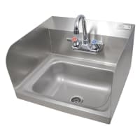 Advance Tabco 7-PS-66-NF Wall Mount Commercial Hand Sink w/ 14"L x 10"W x 5"D Bowl, Side Splashes thumbnail 2