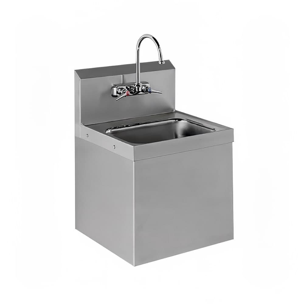 Advance Tabco 7-PS-747 Wall Mount Commercial Hand Sink w/ 14"L x 10"W x 5"D Bowl, Gooseneck Faucet