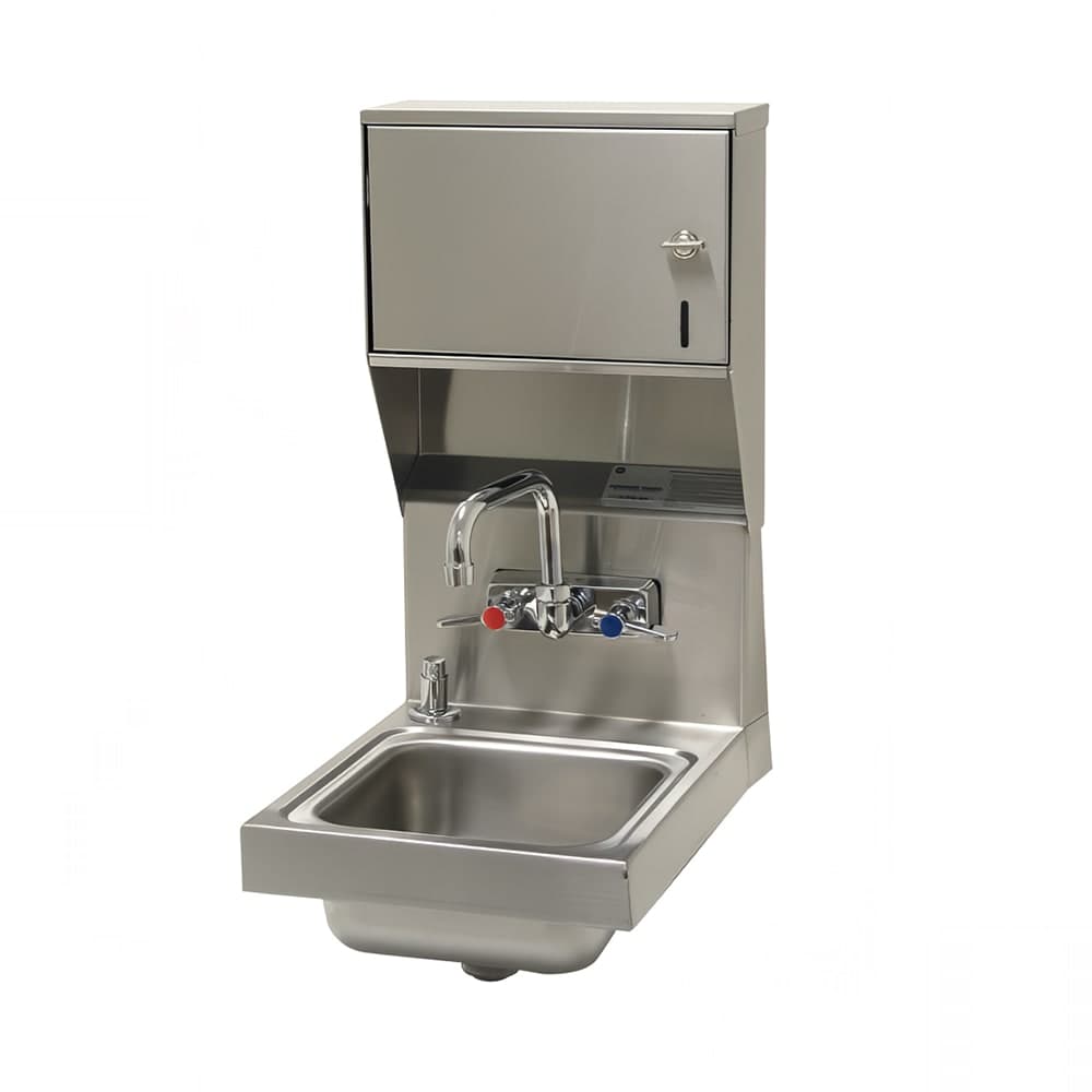 Advance Tabco 7-PS-84-1X Wall Mount Hand Sink w/ 9"L x 9"W x 5"D Bowl, Towel & Soap Dispenser