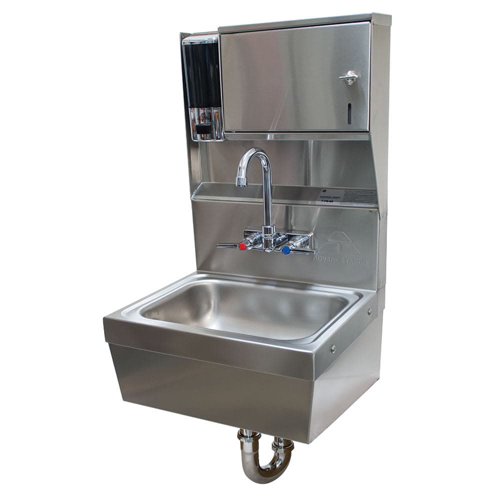 Advance Tabco 7-PS-85 Wall Mount Commercial Hand Sink w/ 14"L x 10"W x 5"D Bowl, Soap Dispenser
