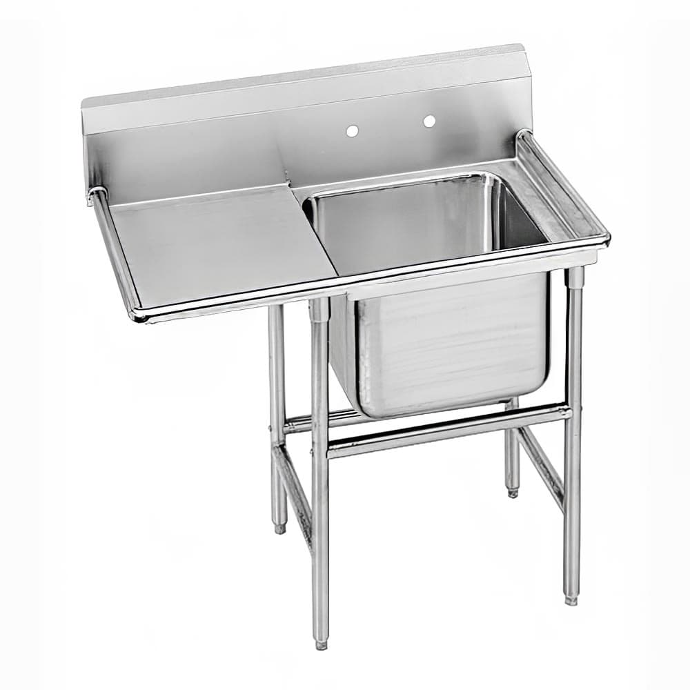 Advance Tabco 9-1-24-24L 46" 1 Compartment Sink w/ 16"L x 20"W Bowl, 12" Deep