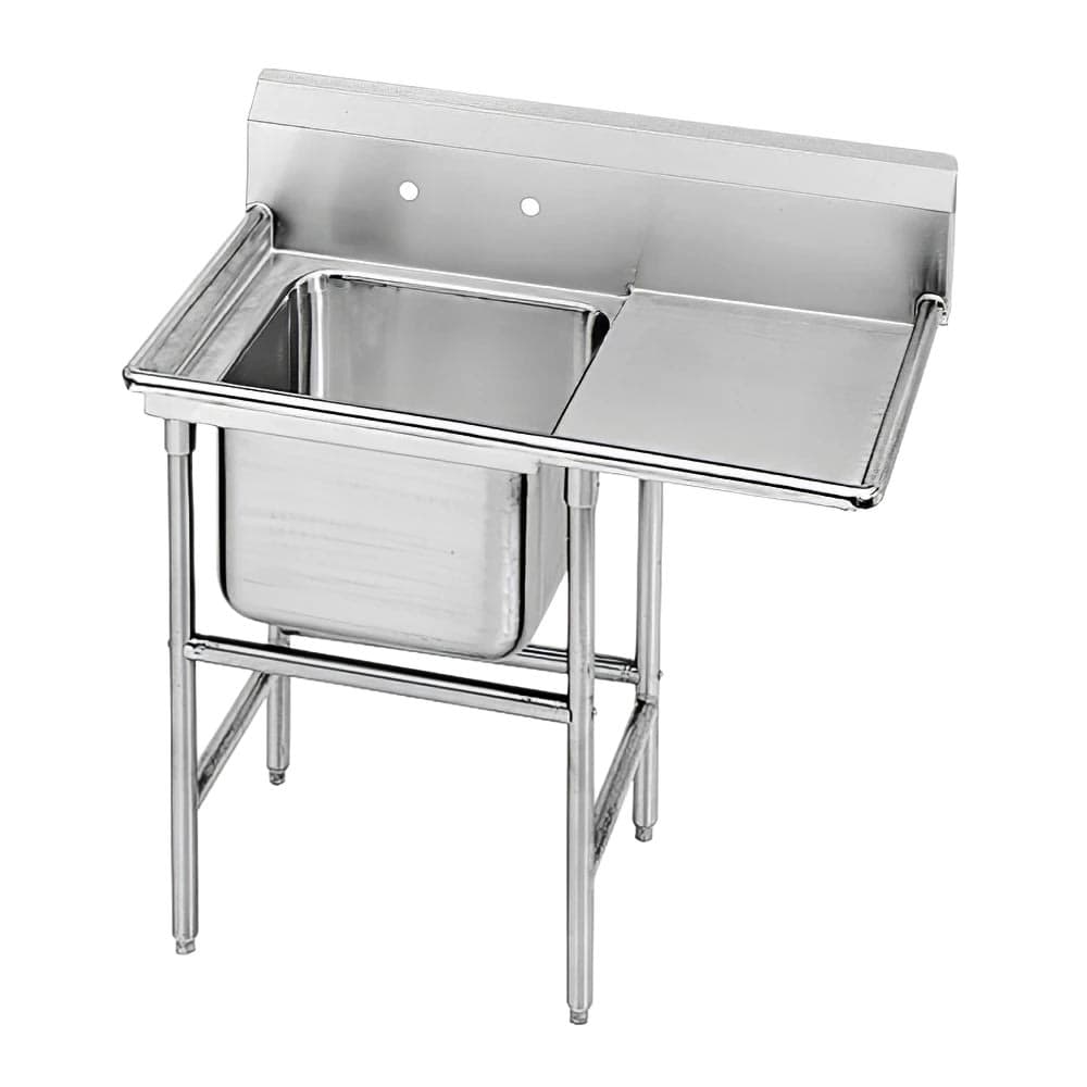 Advance Tabco 9-1-24-36R 58" 1 Compartment Sink w/ 16"L x 20"W Bowl, 12" Deep