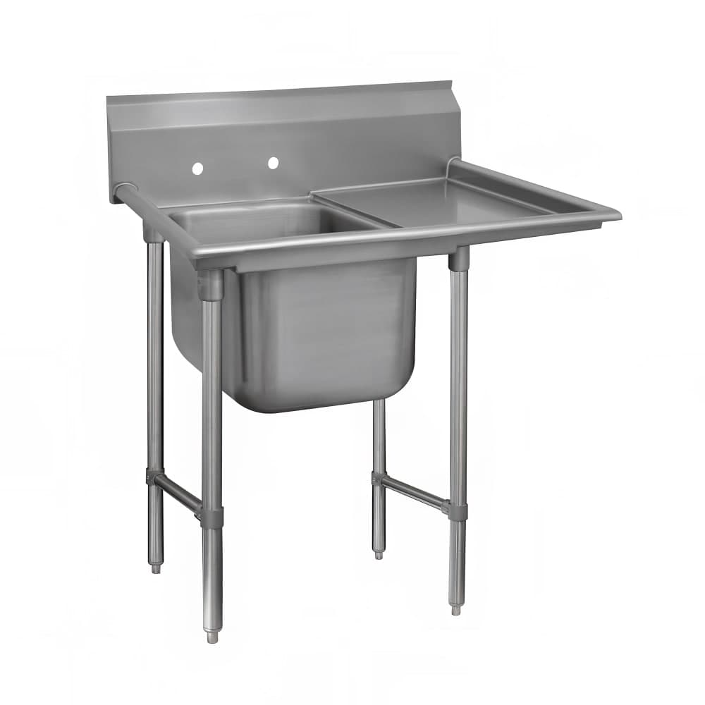 Advance Tabco 93-1-24-24R 46" 1 Compartment Sink w/ 16"L x 20"W Bowl, 12" Deep