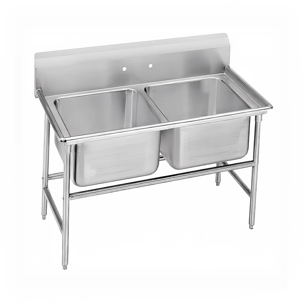 Advance Tabco 93-22-40 54" 2 Compartment Sink w/ 20"L x 20"W Bowl, 12" Deep