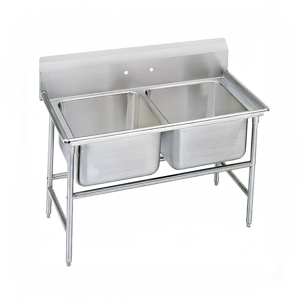 Advance Tabco 94-22-40 54" 2 Compartment Sink w/ 20"L x 20"W Bowl, 14" Deep