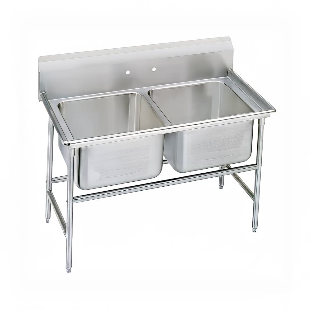 Advance Tabco 94-2-36 46" 2 Compartment Sink w/ 16"L x 20"W Bowl, 14" Deep