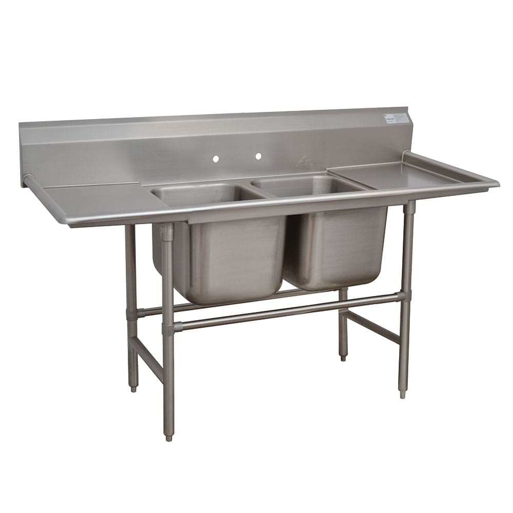 Advance Tabco 94-2-36-18RL 73" 2 Compartment Sink w/ 16"L x 20"W Bowl, 14" Deep