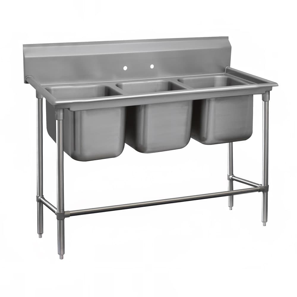 Advance Tabco 94-3-54 64" 3 Compartment Sink w/ 16"L x 20"W Bowl, 14" Deep