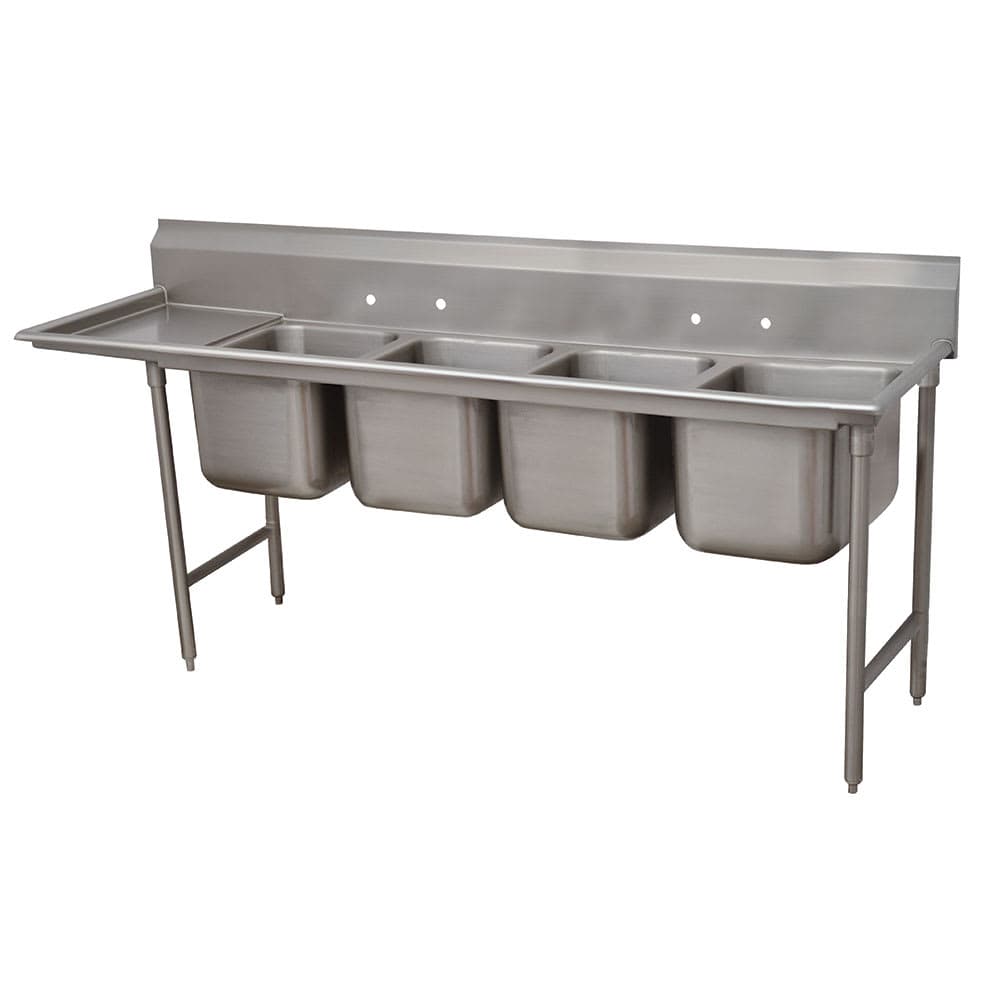 Advance Tabco 94-4-72-18L 95" 4 Compartment Sink w/ 16"L x 20"W Bowl, 14" Deep