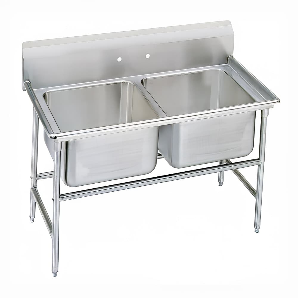 Advance Tabco 94-82-40 54" 2 Compartment Sink w/ 20"L x 28"W Bowl, 14" Deep