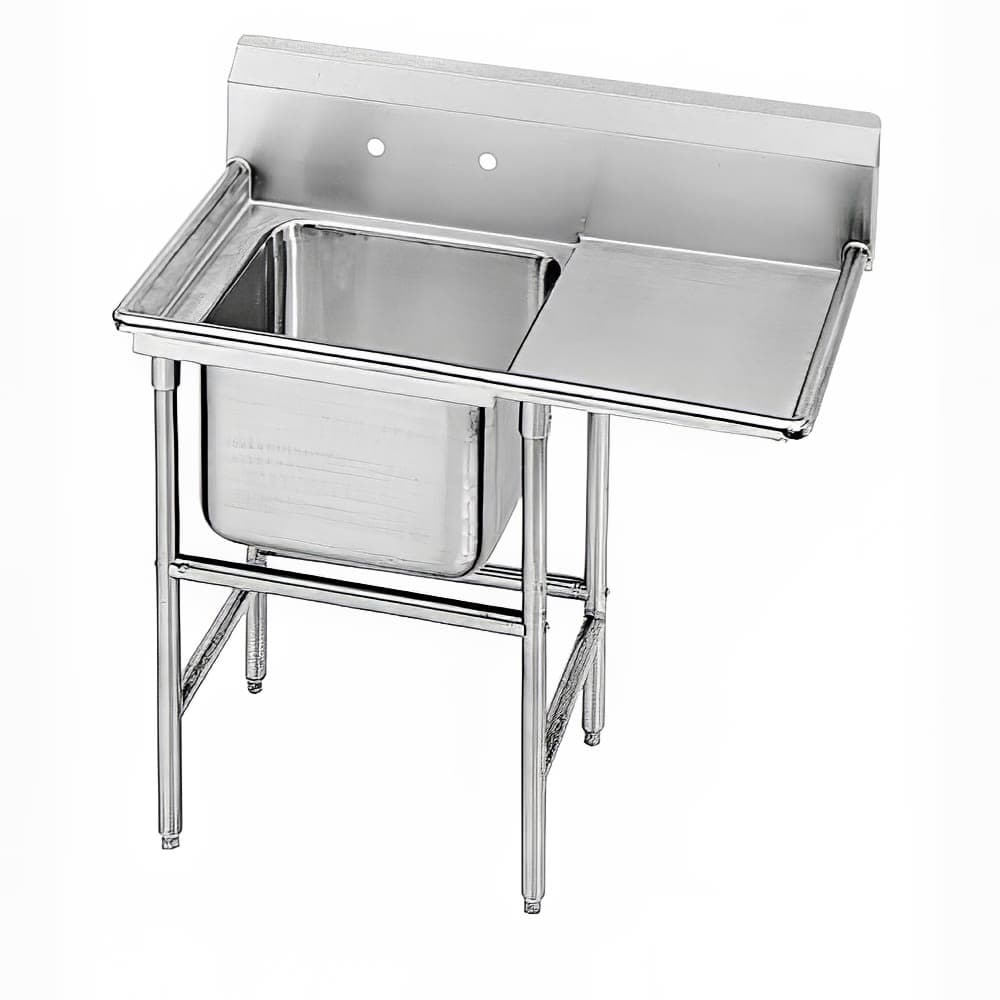 Advance Tabco 9-81-20-18R 44" 1 Compartment Sink w/ 20"L x 28"W Bowl, 12" Deep