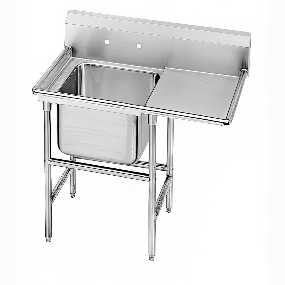 Advance Tabco 9-81-20-36R 62" 1 Compartment Sink w/ 20"L x 28"W Bowl, 12" Deep