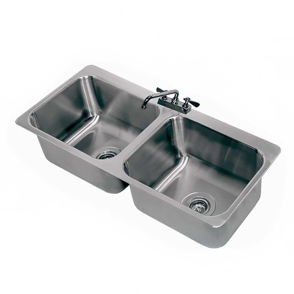 Advance Tabco DI-2-2012 (2) Compartment Drop-in Sink - 20" x 16", Drain Included