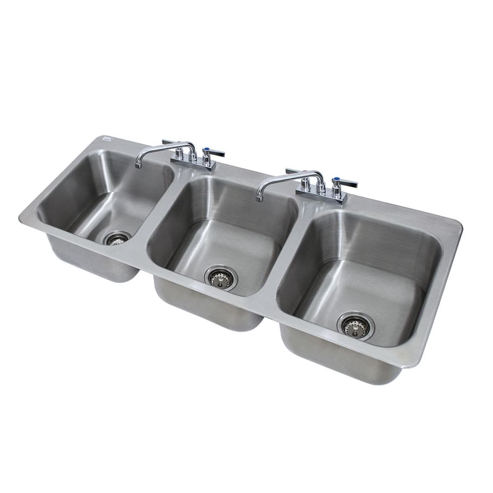 Advance Tabco DI-3-1410 (3) Compartment Drop-in Sink - 14" x 16", Drain Included