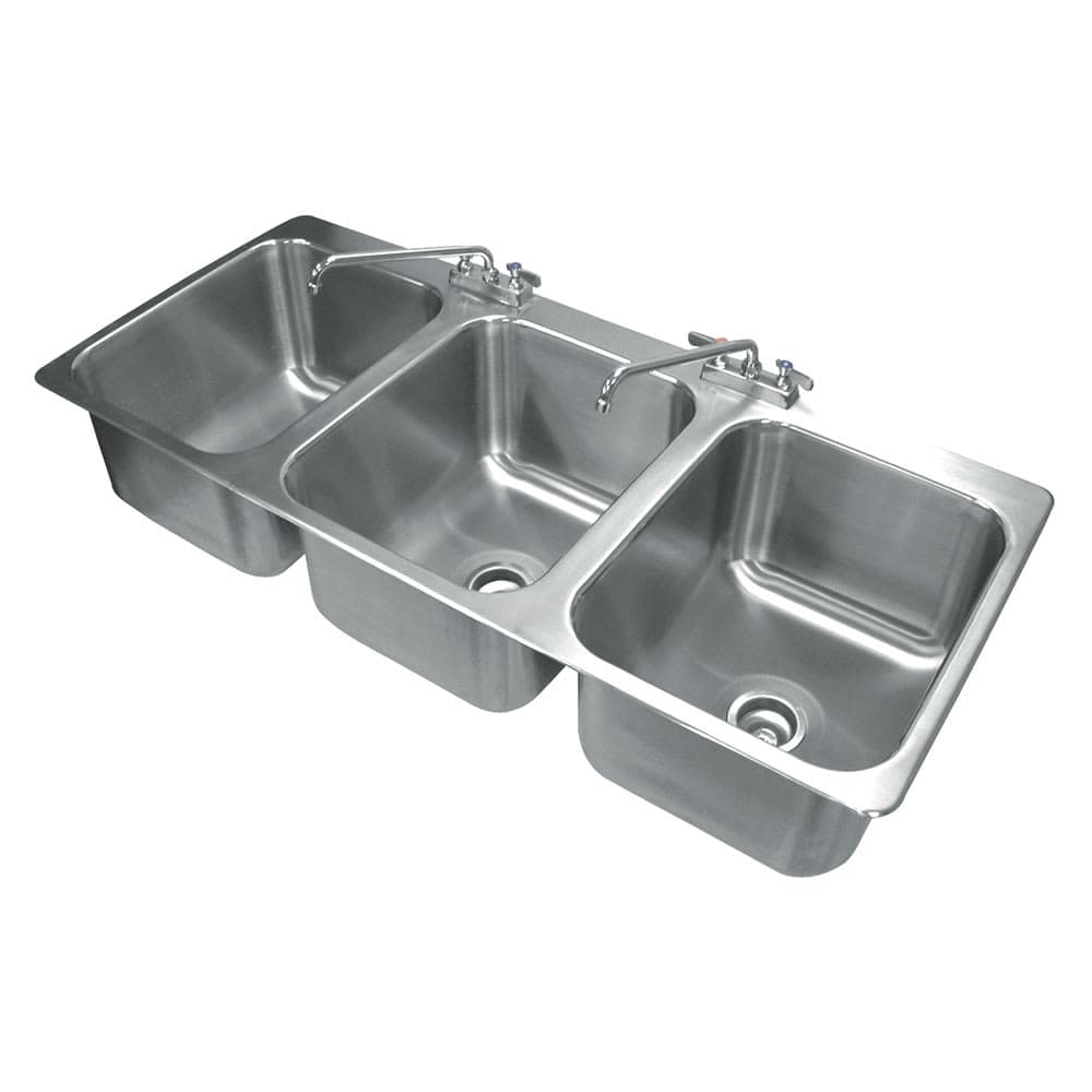 Advance Tabco DI-3-1612 (3) Compartment Drop-in Sink - 16" x 20", Drain Included