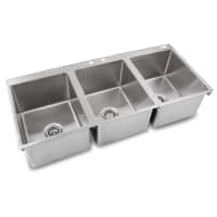 Advance Tabco DI-3-1612 (3) Compartment Drop-in Sink - 16" x 20", Drain Included thumbnail 2