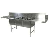 Advance Tabco DTC-3-1620-84L 83" Straight Dish Table - Left to Right, 15" Left Drainboard, (3) 16" x 20" x 14" Bowls thumbnail 2