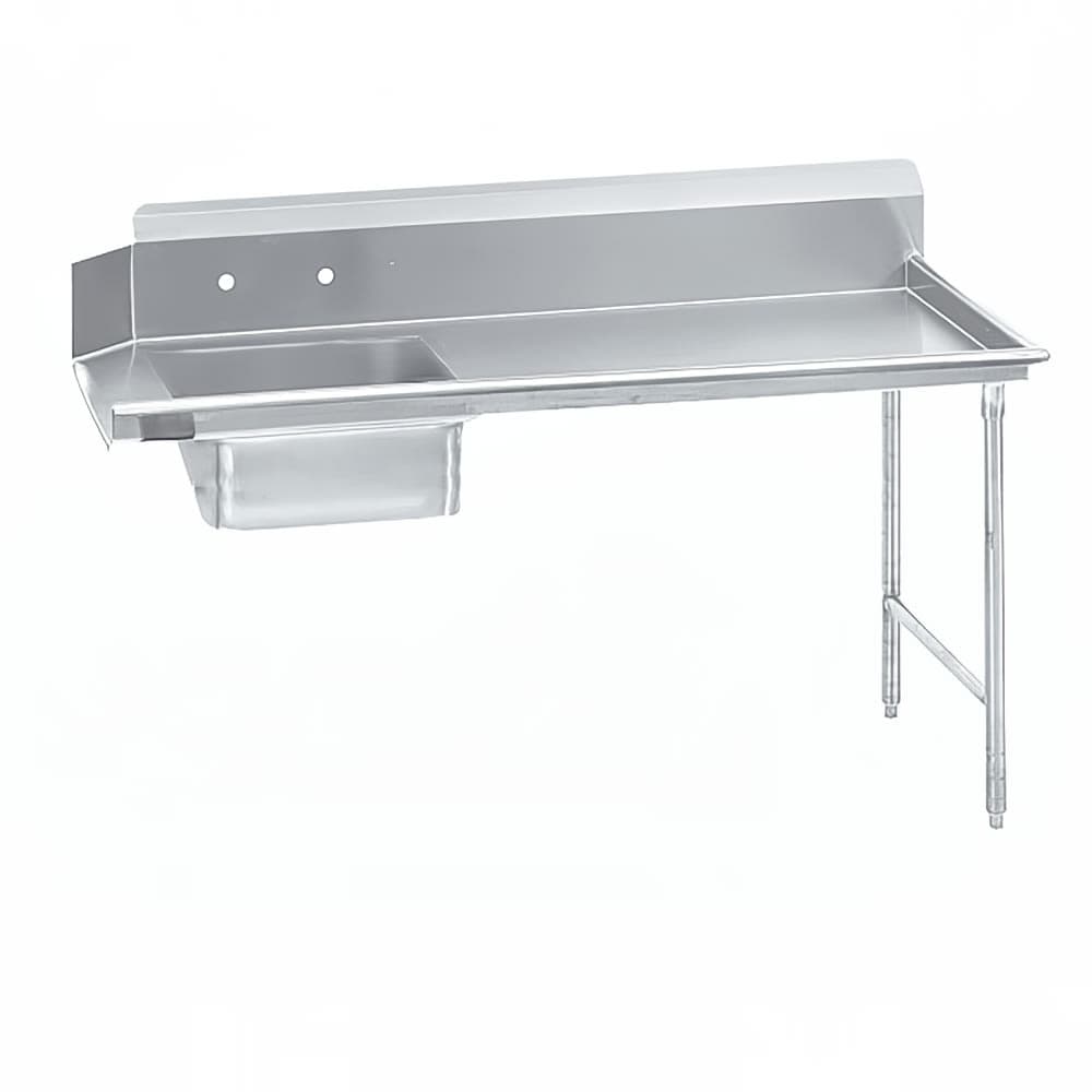 Advance Tabco DTS-S70-60R 60" R L Straight Soil Dishtable - 10 1/2" Backsplash, Stainless Legs, 16 ga Stainless
