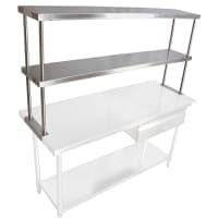 Advance Tabco EDS-12-60 60 1/4" Table Mount Double Overshelf, Stainless thumbnail 2